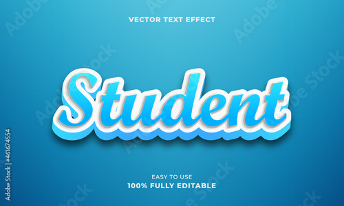 New 3D Student Editable Vector Text Effect