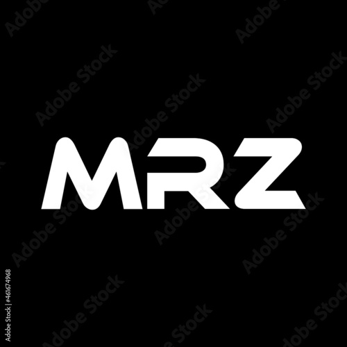MRZ letter logo design with black background in illustrator, vector logo modern alphabet font overlap style. calligraphy designs for logo, Poster, Invitation, etc.