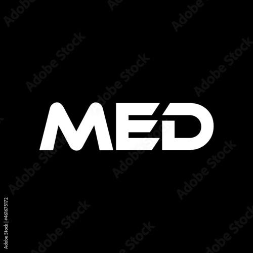 MED letter logo design with black background in illustrator, vector logo modern alphabet font overlap style. calligraphy designs for logo, Poster, Invitation, etc.