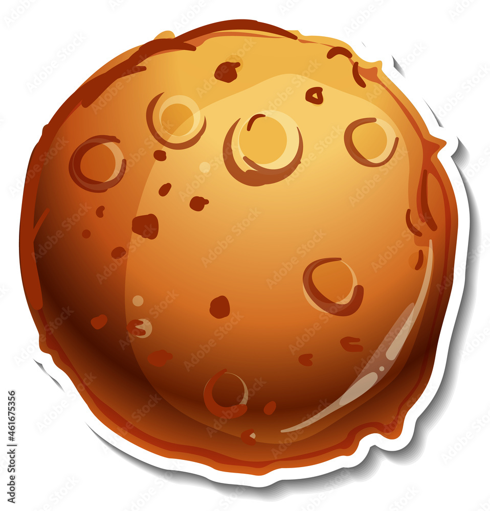 Sticker template with orange asteroid isolated Sticker template with orange asteroid isolated