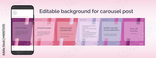 Background for carousel post in glass morphism