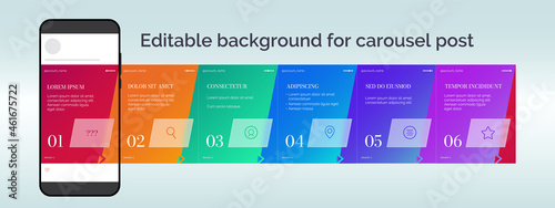Background for a carousel post in glass morphism
