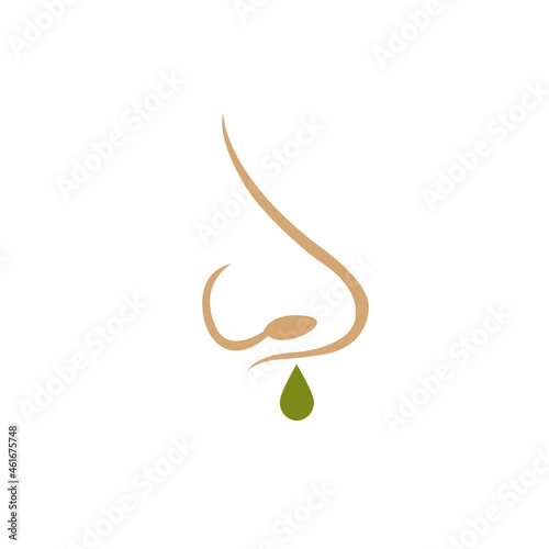 icon of nose, runny nose, soreness, vector illustration