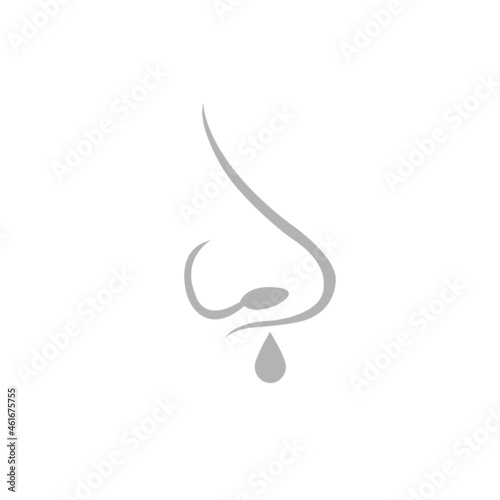 icon of nose, runny nose, soreness, vector illustration