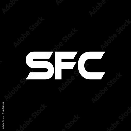 SFC letter logo design with black background in illustrator, vector logo modern alphabet font overlap style. calligraphy designs for logo, Poster, Invitation, etc. photo