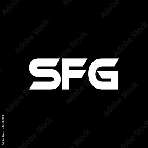 SFG letter logo design with black background in illustrator, vector logo modern alphabet font overlap style. calligraphy designs for logo, Poster, Invitation, etc. © Aftab