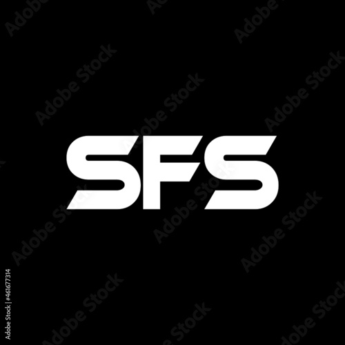 SFS letter logo design with black background in illustrator, vector logo modern alphabet font overlap style. calligraphy designs for logo, Poster, Invitation, etc.