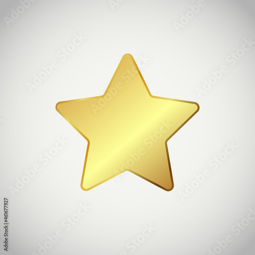A charming gold star. Isolated. 3 D. Vector illustration.