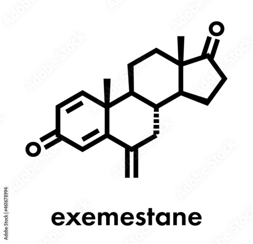 Exemestane breast cancer drug molecule (aromatase inhibitor). Skeletal formula.