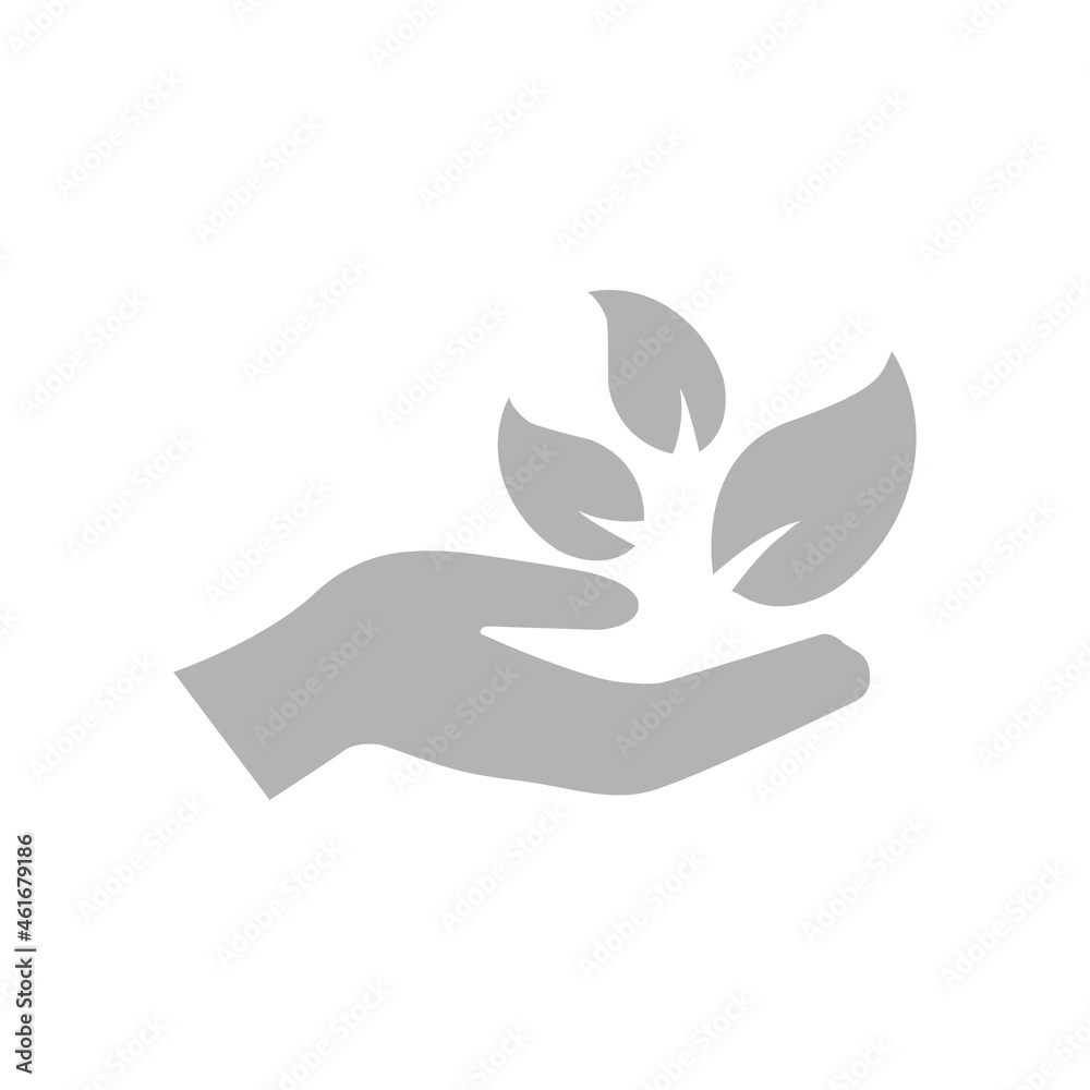 hand holding a leaf of a plant, vector illustration hand holding a leaf of a plant, vector illustration