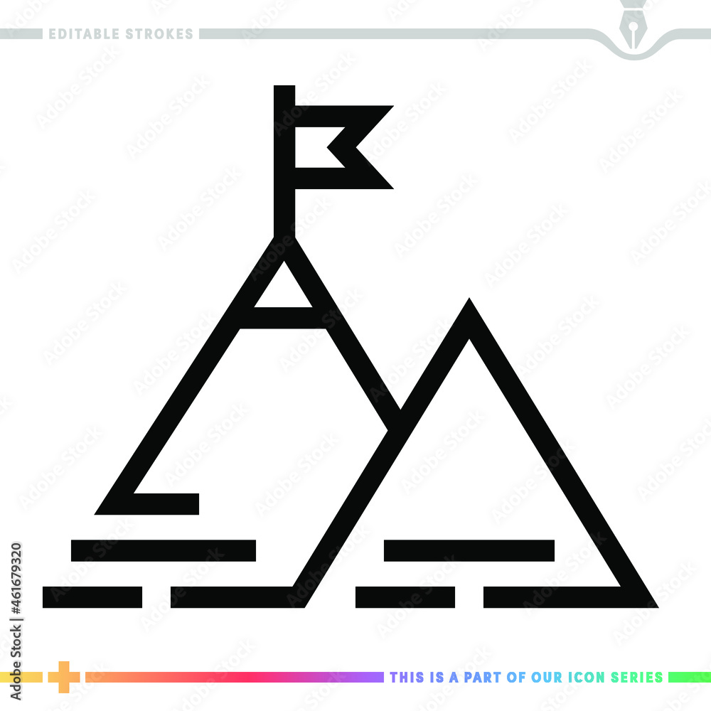 Editable line icon of corporate vision as a customizable black stroke eps vector graphic. Editable line icon of corporate vision as a customizable black stroke eps vector graphic.