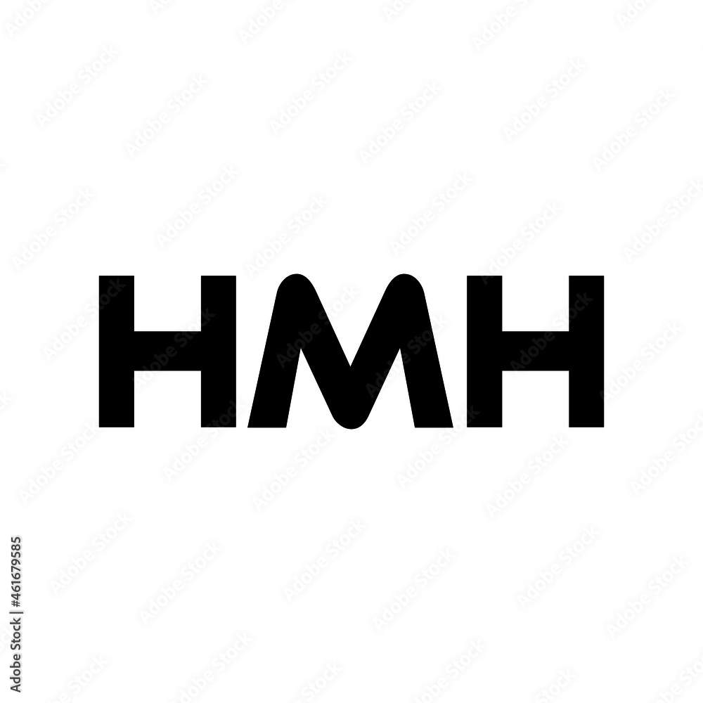 HMH letter logo design with white background in illustrator, vector logo modern alphabet font overlap style. calligraphy designs for logo, Poster, Invitation, etc.