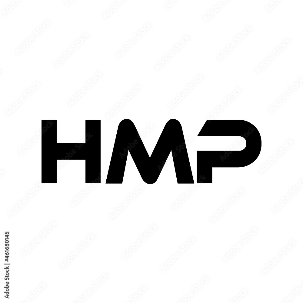 HMP letter logo design with white background in illustrator, vector logo modern alphabet font overlap style. calligraphy designs for logo, Poster, Invitation, etc.