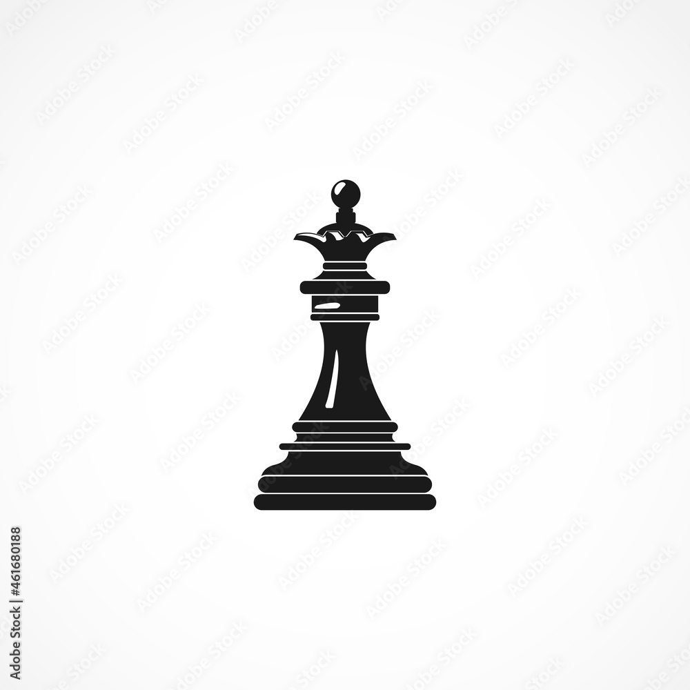 queen chess piece icon. Chess icon on white background queen chess piece icon. Chess icon on white background