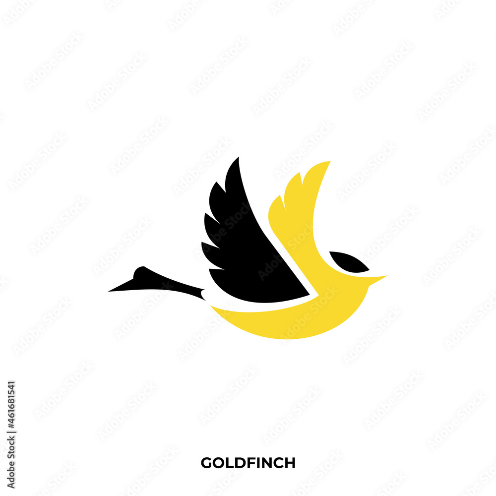 Fototapeta premium Illustration vector graphic template of gold finch silhouette logo