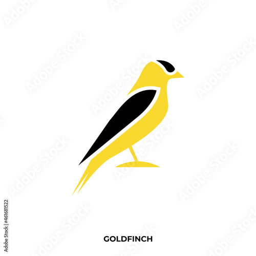 Illustration vector graphic template of gold finch silhouette logo