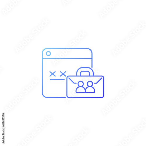 Corporate password gradient linear vector icon. Internet safety for enterprise. Password management for employees. Thin line color symbol. Modern style pictogram. Vector isolated outline drawing