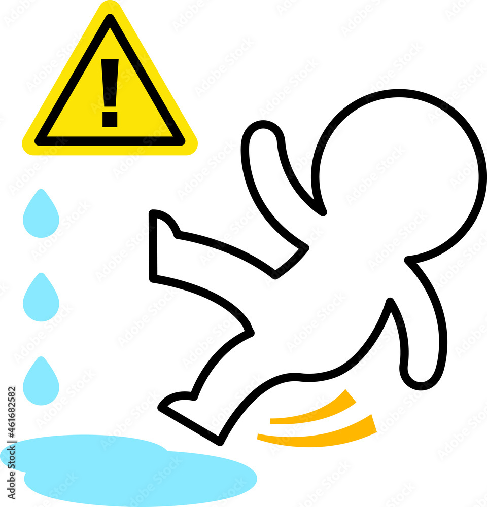 Obraz premium 水たまりで滑る人物