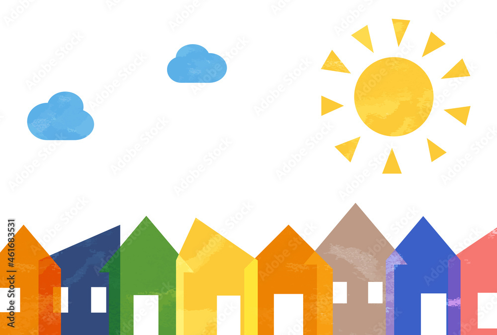 背景素材 カラフルな街並み Stock Vector Adobe Stock 背景素材 カラフルな街並み Stock Vector Adobe Stock