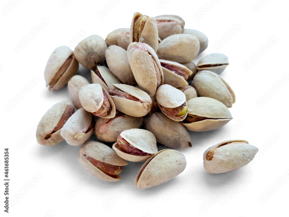 Heap of pistachio nuts isolated on white background Heap of pistachio nuts isolated on white background