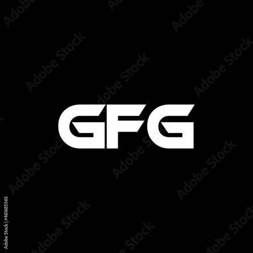 GFG letter logo design with black background in illustrator, vector logo modern alphabet font overlap style. calligraphy designs for logo, Poster, Invitation, etc. photo