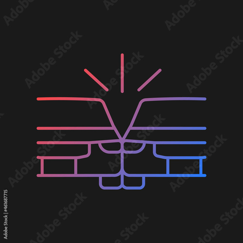 Photos Sideswipe car accident gradient vector icon for dark theme