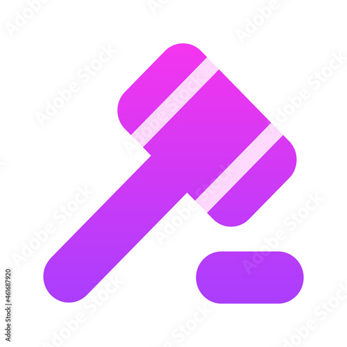 Illustration vector graphic icon of Judge Hammer Icon. Gradient Style Icon. Vector illustration isolated on white background. Perfect for website or application design.