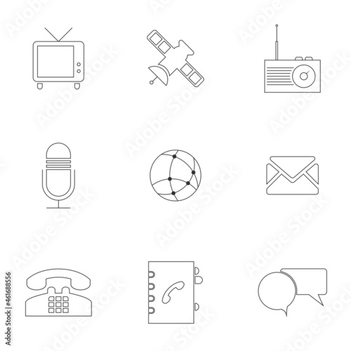 Vector illustration on the theme mass media