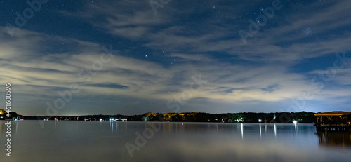 Stars and clouds above Lake Tillery