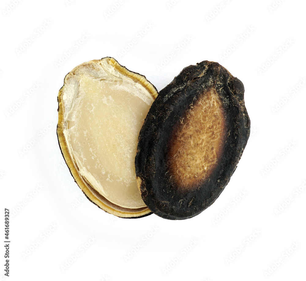 Crack shell dried watermelon seeds, Organic grains food, Isolated on white background, Top view Crack shell dried watermelon seeds, Organic grains food, Isolated on white background, Top view