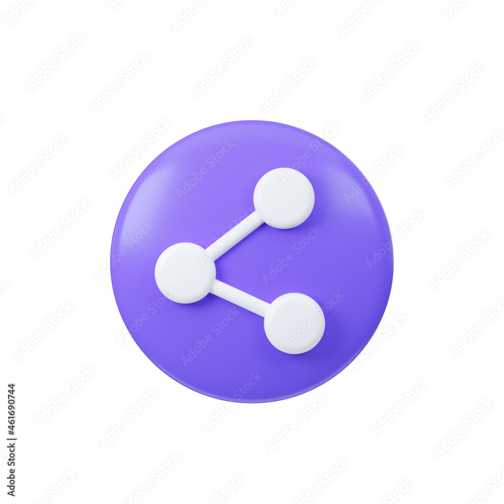 Share sign digital render. Interface button isolated on white. Share sign digital render. Interface button isolated on white.