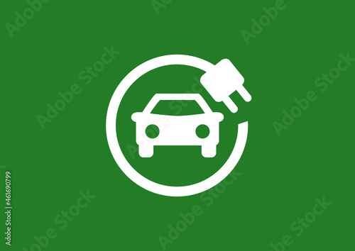 EV electric car sign illustration