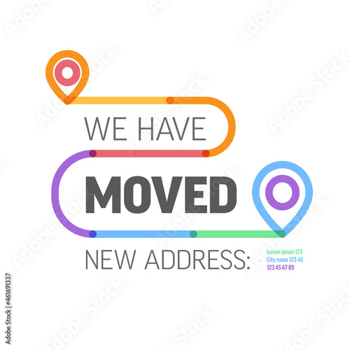 We have moved minimalistic thick vivid line flyer template
