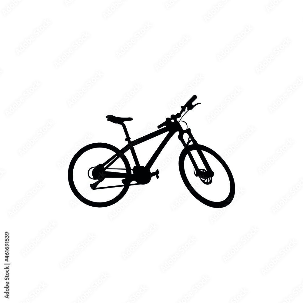 black bicycle silhouette on white background vector