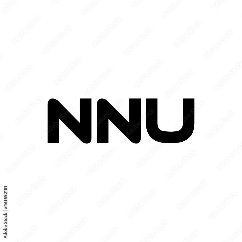 NNU letter logo design with white background in illustrator, vector logo modern alphabet font overlap style. calligraphy designs for logo, Poster, Invitation, etc.