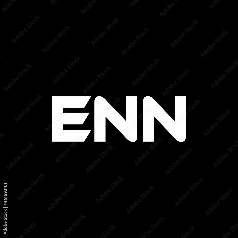 ENN letter logo design with black background in illustrator, vector logo modern alphabet font overlap style. calligraphy designs for logo, Poster, Invitation, etc.