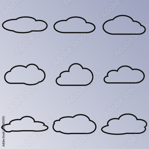 Vector illustration on the theme clouds