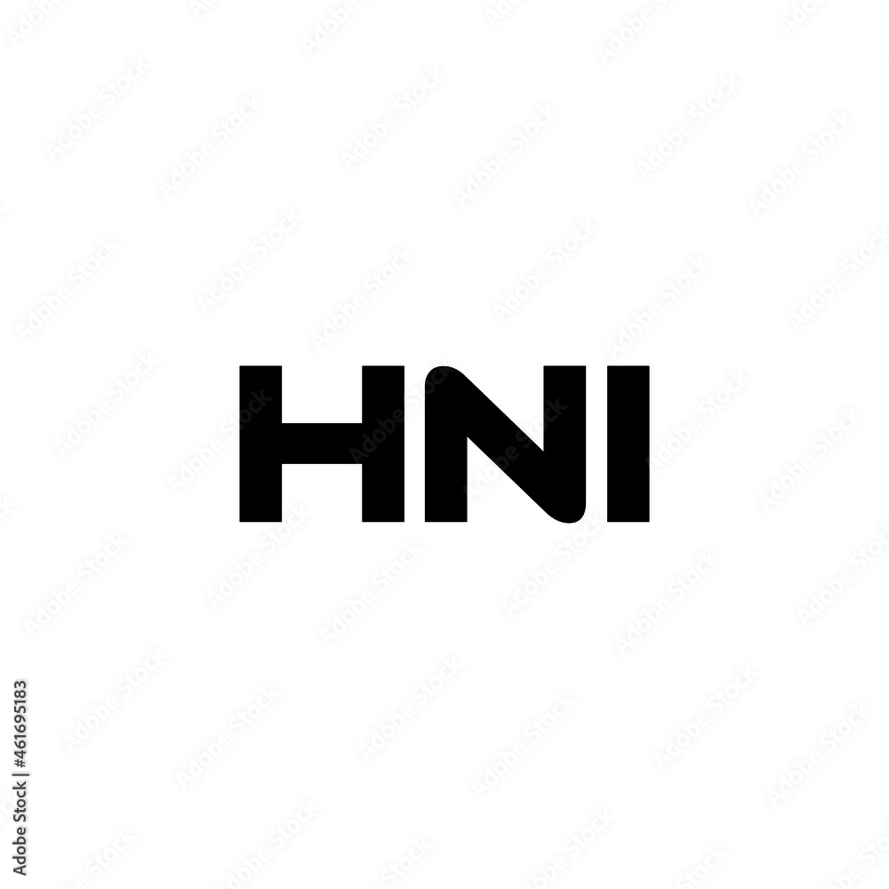 HNI Letter Logo Design With White Background In Illustrator, Vector ...