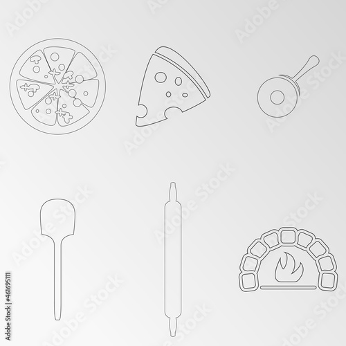 Vector illustration on the theme pizza