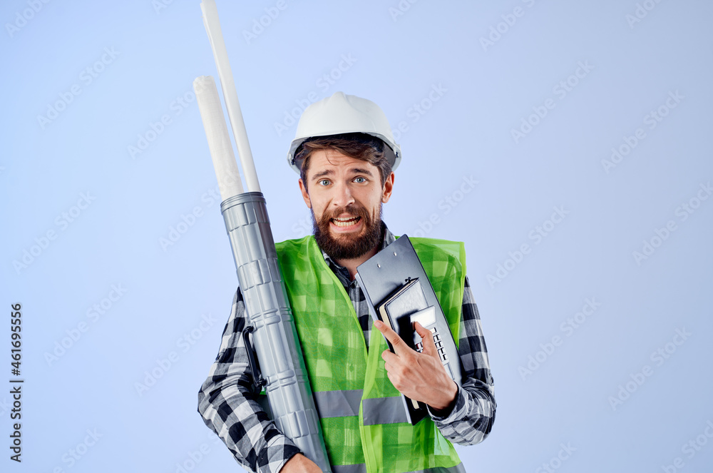 male builder construction work design profession isolated background male builder construction work design profession isolated background