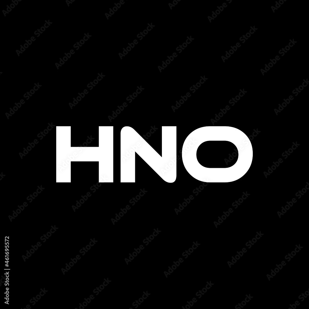 HNO letter logo design with black background in illustrator, vector logo modern alphabet font overlap style. calligraphy designs for logo, Poster, Invitation, etc.