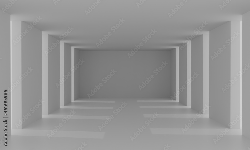 sunlight in the white studio room.3d rendering. sunlight in the white studio room.3d rendering.