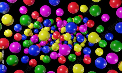 colorful round shape abstract background.3d rendering.