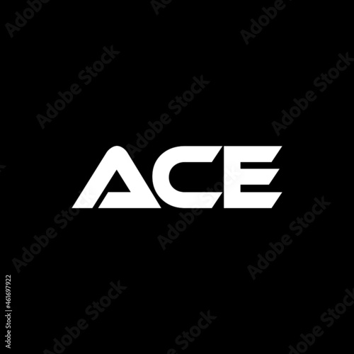 ACE letter logo design with black background in illustrator, vector logo modern alphabet font overlap style. calligraphy designs for logo, Poster, Invitation, etc. photo