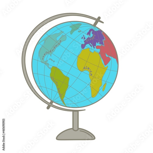 Table globe on white background