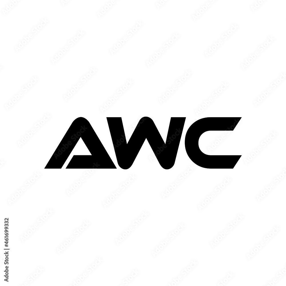 AWC letter logo design with white background in illustrator, vector logo modern alphabet font overlap style. calligraphy designs for logo, Poster, Invitation, etc.