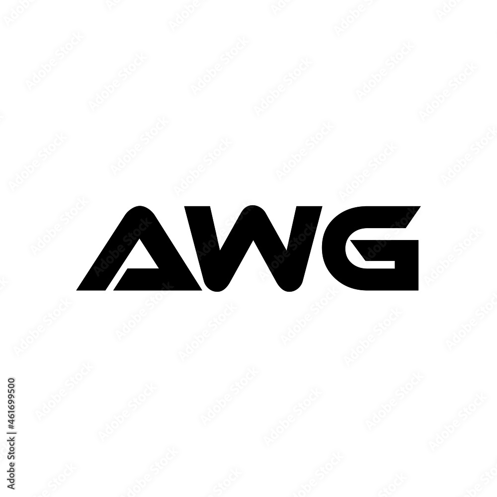 AWG letter logo design with white background in illustrator, vector logo modern alphabet font overlap style. calligraphy designs for logo, Poster, Invitation, etc.