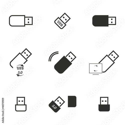 Vector illustration on the theme usb icons