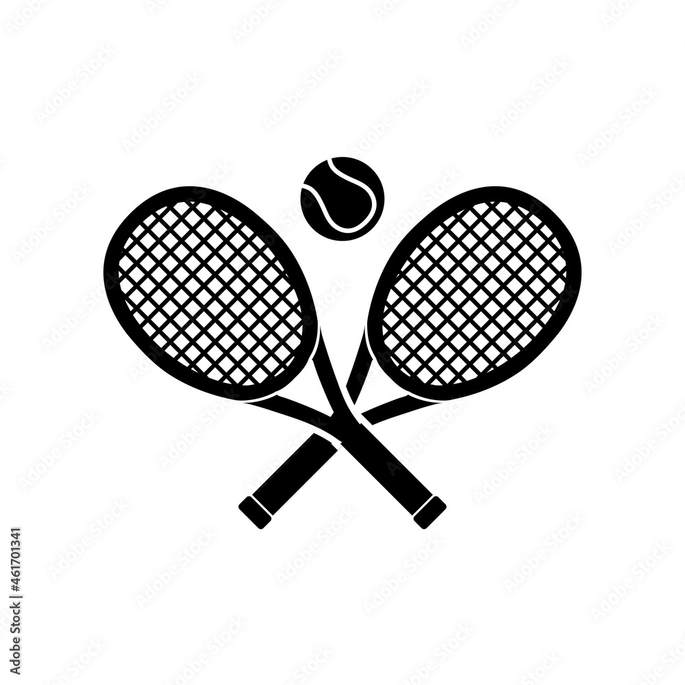Tennis racket icon, stock vector, tennis logo isolated on white background Tennis racket icon, stock vector, tennis logo isolated on white background