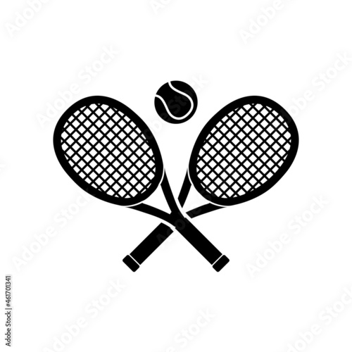 Tennis racket icon, stock vector, tennis logo isolated on white background